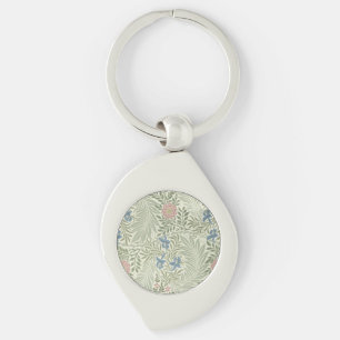 William Morris Larkspur Blommigt Tapet Swirl Silverfärgad Nyckelring