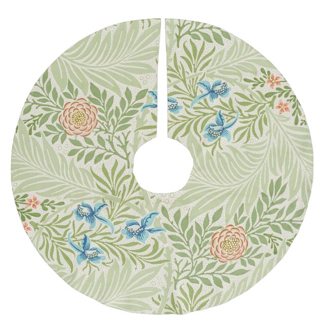 William Morris Larkspur Blommönster Julgransmatta Borstad Polyester (Framsidan)