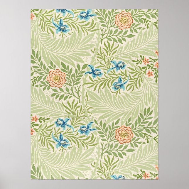 William Morris Larkspur Blommönster Poster (Framsidan)