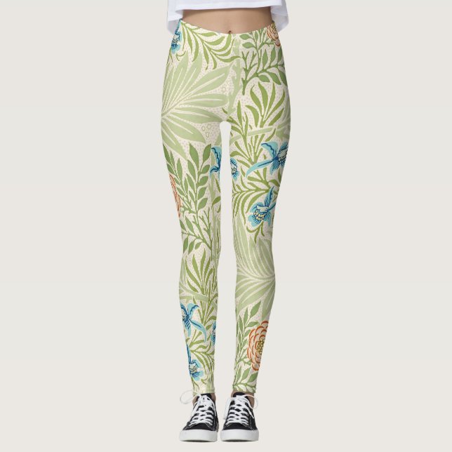 William Morris Larkspur Blommotív Leggings (Framsida)