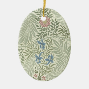 William Morris Larkspur Blomtapet Julgransprydnad Keramik