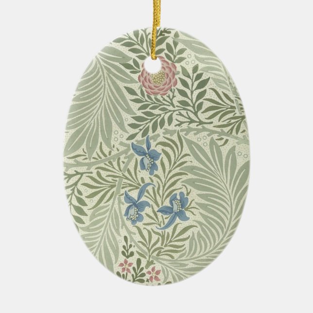 William Morris Larkspur Blomtapet Julgransprydnad Keramik (Framsidan)