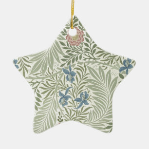 William Morris Larkspur Blomtapet Julgransprydnad Keramik