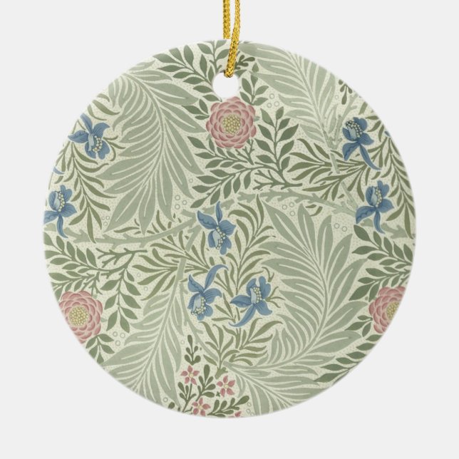 William Morris Larkspur Blomtapet Julgransprydnad Keramik (Framsidan)