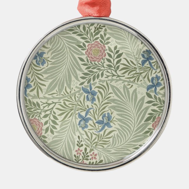 William Morris Larkspur Blomtapet Julgransprydnad Metall (Framsidan)