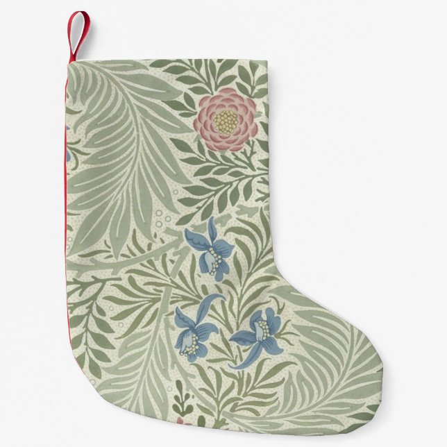 William Morris Larkspur Blomtapet Liten Julstrumpa (Framsidan)