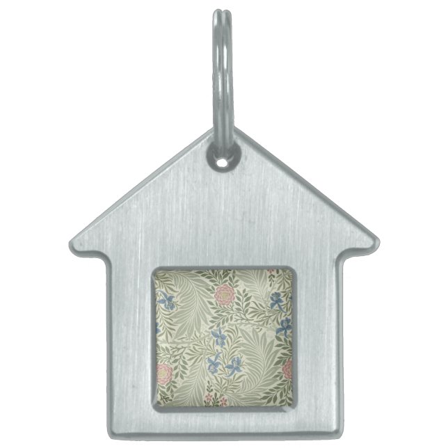 William Morris Larkspur Blomtapet Namnbricka Husdjur (Framsidan)