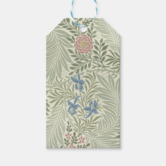 William Morris Larkspur Blomtapet Presentetikett (Framsidan)