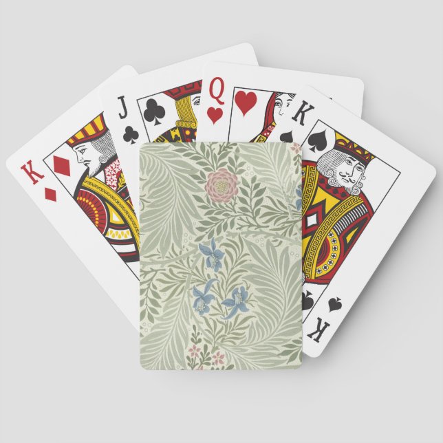 William Morris Larkspur Blomtapet Spel Kort (Baksidan)