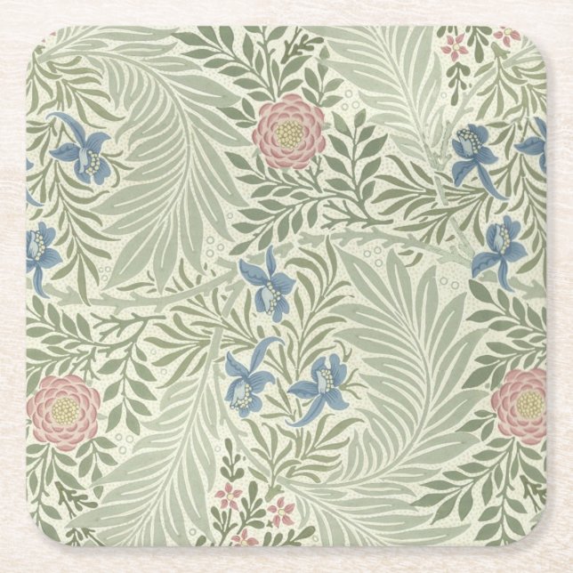 William Morris Larkspur Blomtapet Underlägg Papper Kvadrat (Framsidan)