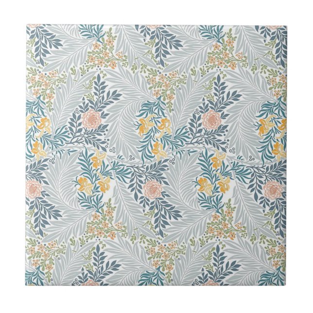 William * Morris Larkspur Guld Orange Teal Kakelplatta (Framsidan)