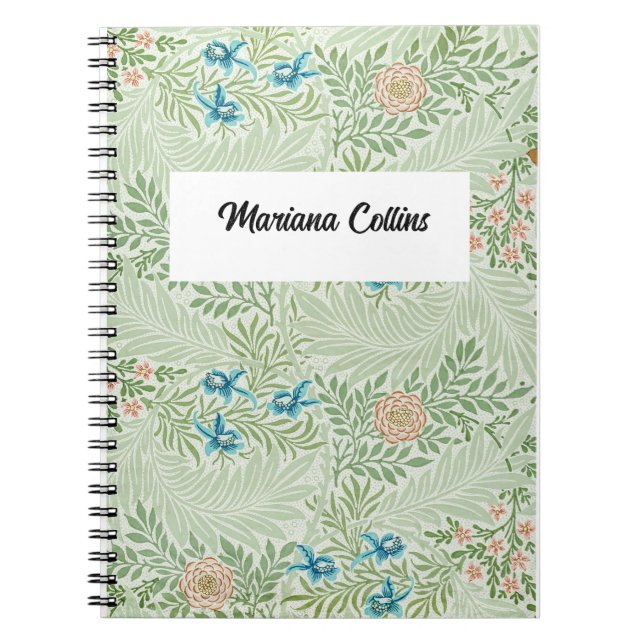 William Morris Larkspur Personlig Anteckningsbok (Framsidan)
