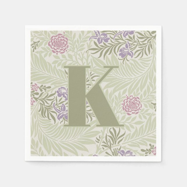 William Morris Lavender & Rosa Larkspur Mönster Pappersservett (Framsidan)