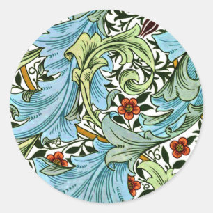 William Morris - Leicester vintage blommigt design Runt Klistermärke