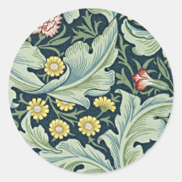 William Morris - Leicester vintage blommigt design Runt Klistermärke