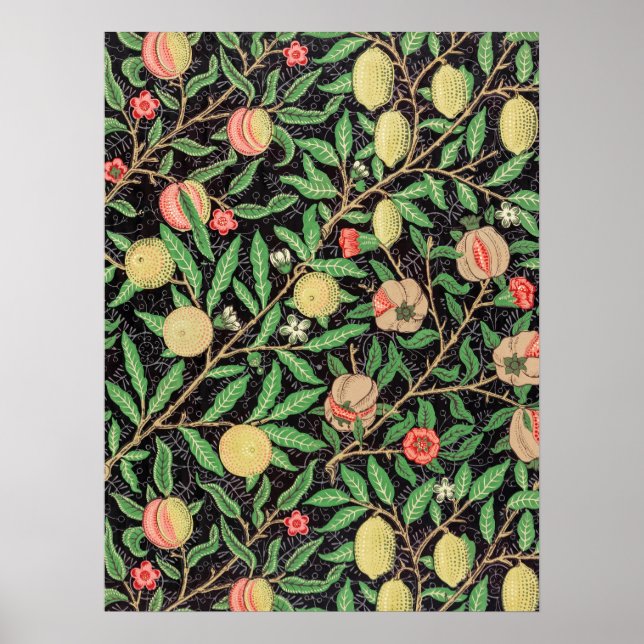William Morris Lemon Mönster Victorian Design Poster (Framsidan)