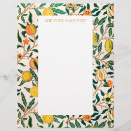 WILLIAM MORRIS LETTERHEAD MED POMEGRANATE DESIGN BREVHUVUD