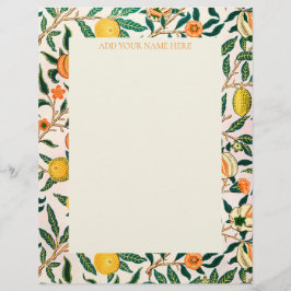 WILLIAM MORRIS LETTERHEAD MED "POMEGRANATES" BREVHUVUD