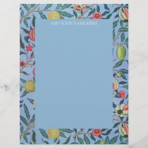 WILLIAM MORRIS LETTERHEAD MED "POMEGRANATES" BREVHUVUD