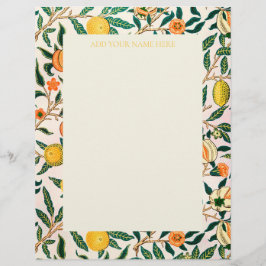 WILLIAM MORRIS LETTERHEAD MED "POMEGRANATES" BREVHUVUD