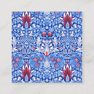 William Morris Light Blue Snakeshead Fyrkantigt Visitkort