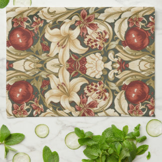 William Morris Lily and Pomegranate Floral pattern Kökshandduk
