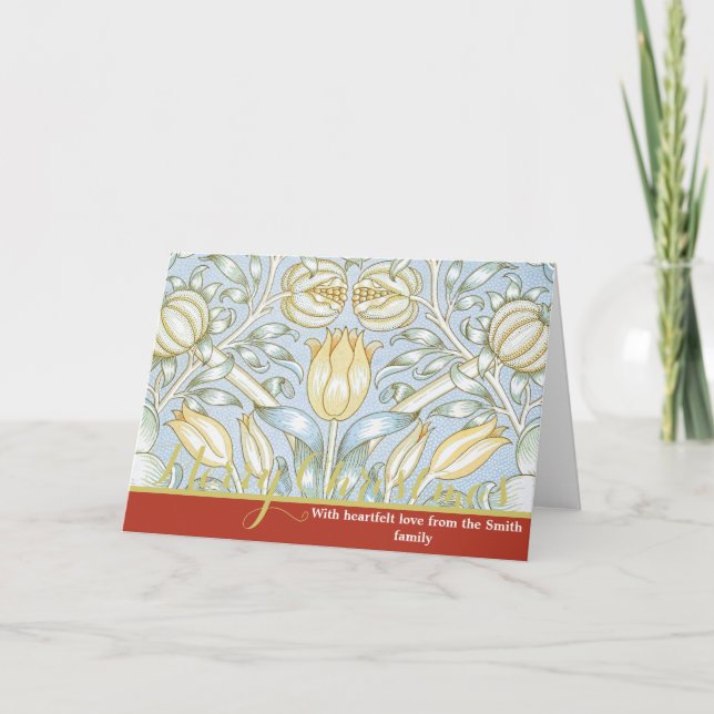 William Morris Lily and Pomegranate Flower Pattern Helgkort (Framsida)