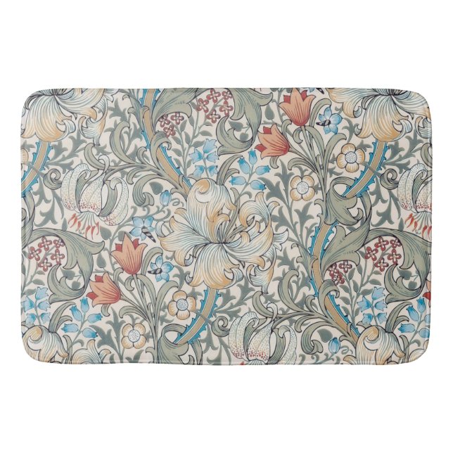 William Morris Lily Art nouveau Blommigt Bath Mat Badrumsmatta (Framsidan)