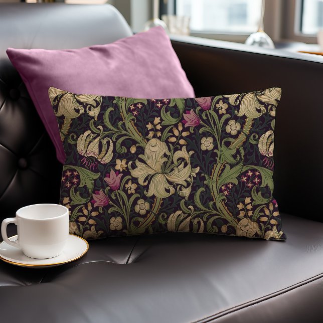 William Morris Lily Art nouveau Blommigt Lumbarkudde (Skapare uppladdad)