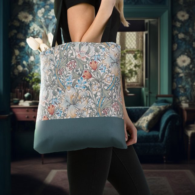 William Morris Lily Art nouveau Blommigt Two-Tone Tygkasse (Skapare uppladdad)