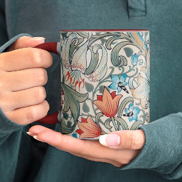 William Morris Lily Art nouveau Blommönster 2 Två-Tonad Mugg