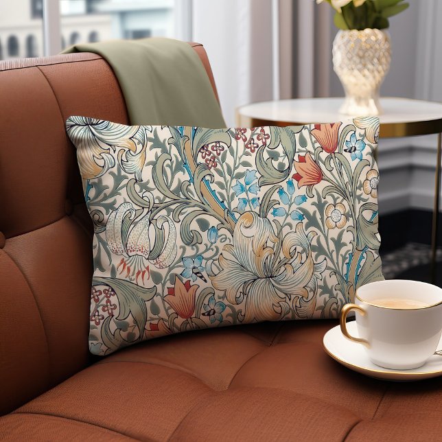 William Morris Lily Art nouveau Blommönster Acc Prydnadskudde (Skapare uppladdad)