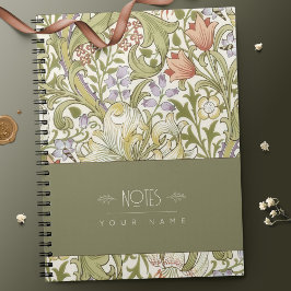 William Morris Lily Art nouveau Blommönster Anteckningsbok