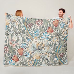 William Morris Lily Art nouveau Blommönster Fle Fleecefilt