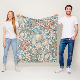 William Morris Lily Art nouveau Blommönster Fle Fleecefilt