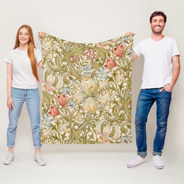 William Morris Lily Art nouveau Blommönster Fleecefilt (På plats)