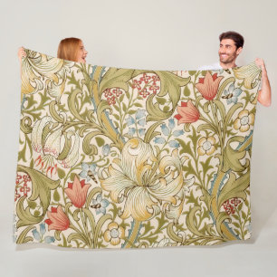 William Morris Lily Art nouveau Blommönster Fleecefilt