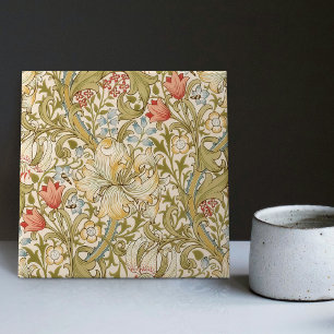 William Morris Lily Art nouveau Blommönster Kakelplatta