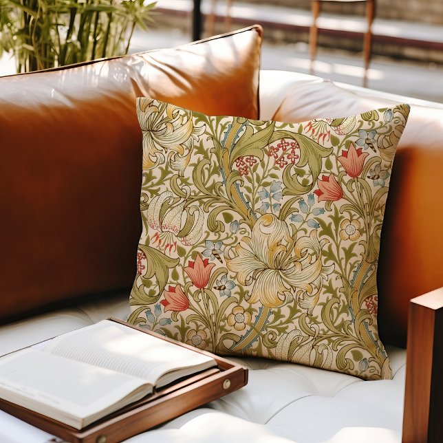 William Morris Lily Art nouveau Blommönster Kudde (Skapare uppladdad)