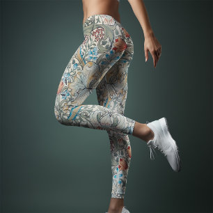 William Morris Lily Art nouveau Blommönster Leg Leggings