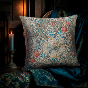 William Morris Lily Art nouveau Blommönster Thr Kudde