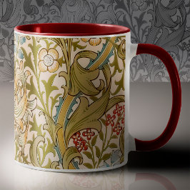 William Morris Lily Art nouveau Blommönster Två-Tonad Mugg