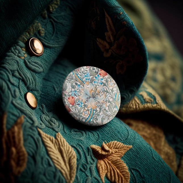 William Morris Lily Art nouveau Button Knapp (Skapare uppladdad)