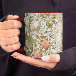 William Morris Lily Art Nouveau Floral Pattern Two Mugg