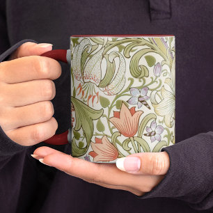 William Morris Lily Art Nouveau Floral Pattern Two Mugg