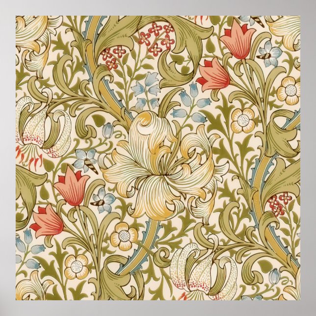 William Morris Lily Art nouveau Mönster Poster (Framsidan)