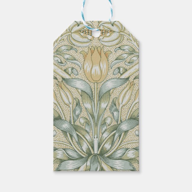 William Morris Lily och Pomegranate Flower Classic Presentetikett (Framsidan)