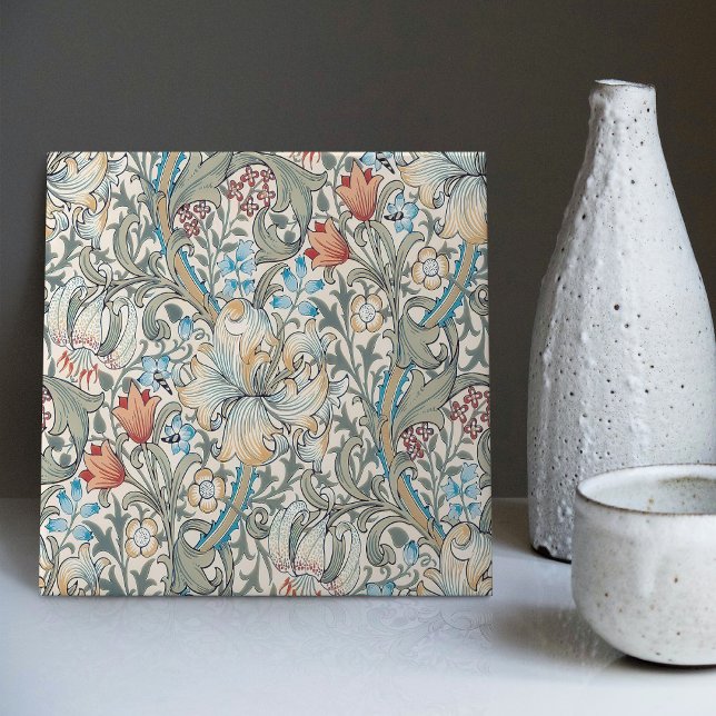 William Morris Lily Seamless Blommönster Kakelplatta (Skapare uppladdad)