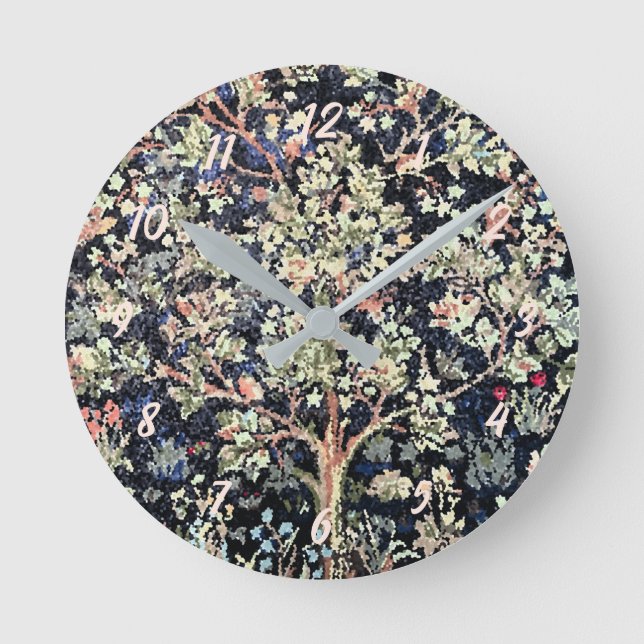 William Morris Livets träd Acrylic Wall Clock Rund Klocka (Framsida)