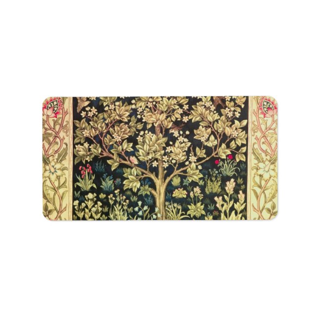 William Morris Livets träd Adressetikett (Framsidan)